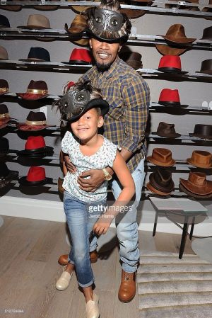 Jamie Fox with Daughter Annalise Bishop wearing Wisdom hat by American Hat Makers